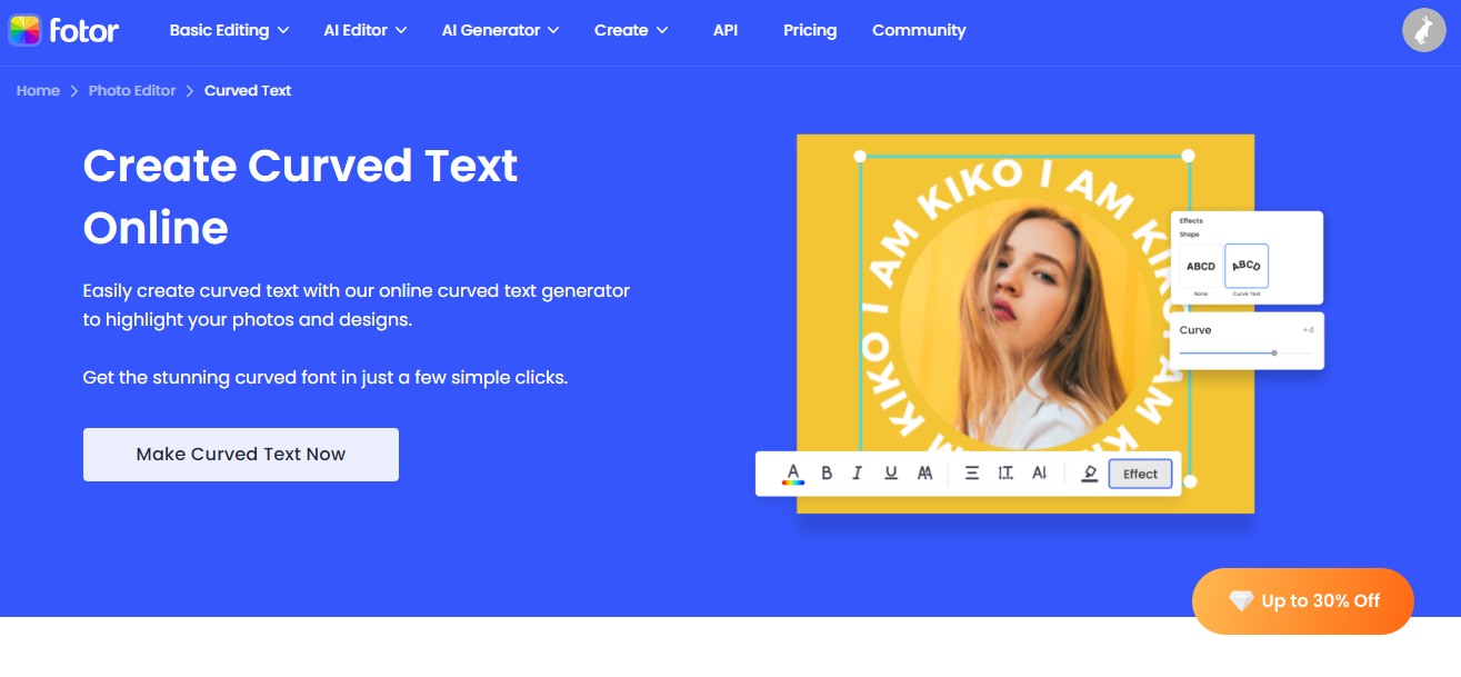 Fotor curved font generator