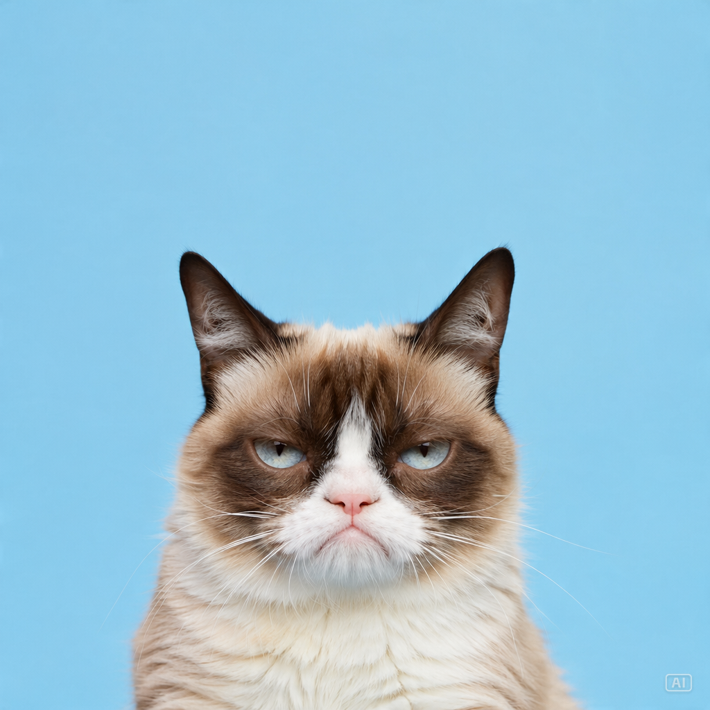 Unimpressed cat meme template generated by Pippit