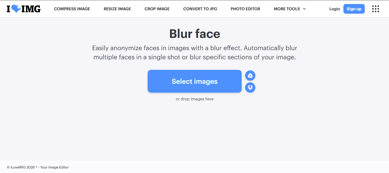 iLOVEIMG - a simple free face blur app