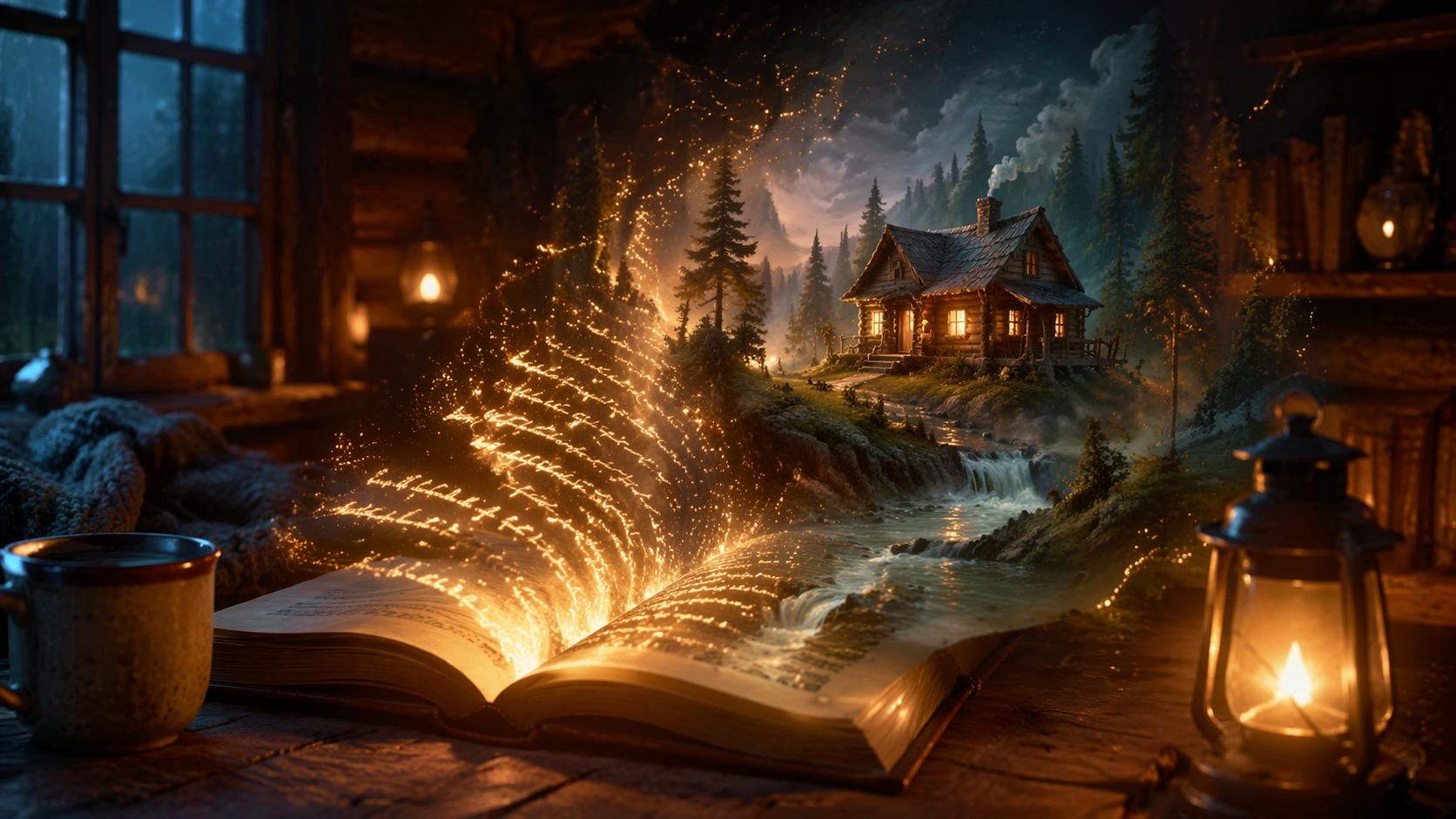 Dreamina bing image creator ai prompt halimbawa 2: Fantasy cabin artwork