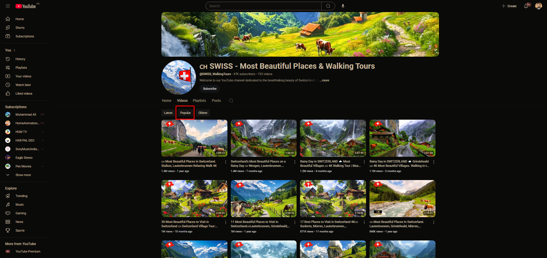 เป็นที่นิยมบน YouTube