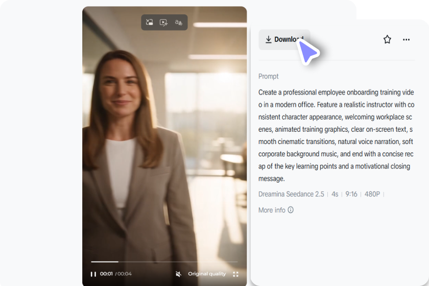 Refine, export, and share your AI training video