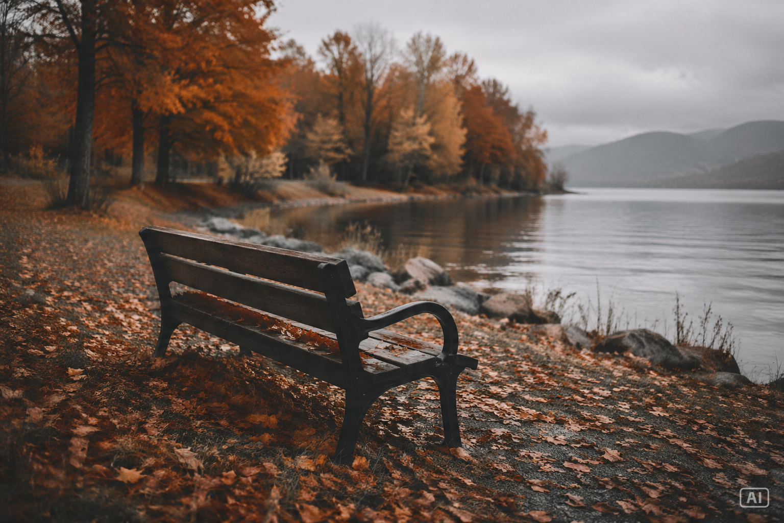 Empty bench aesthetic image generated by Pippit