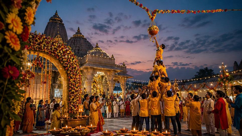 Janmashtami AI Video Prompts example created for Dreamina