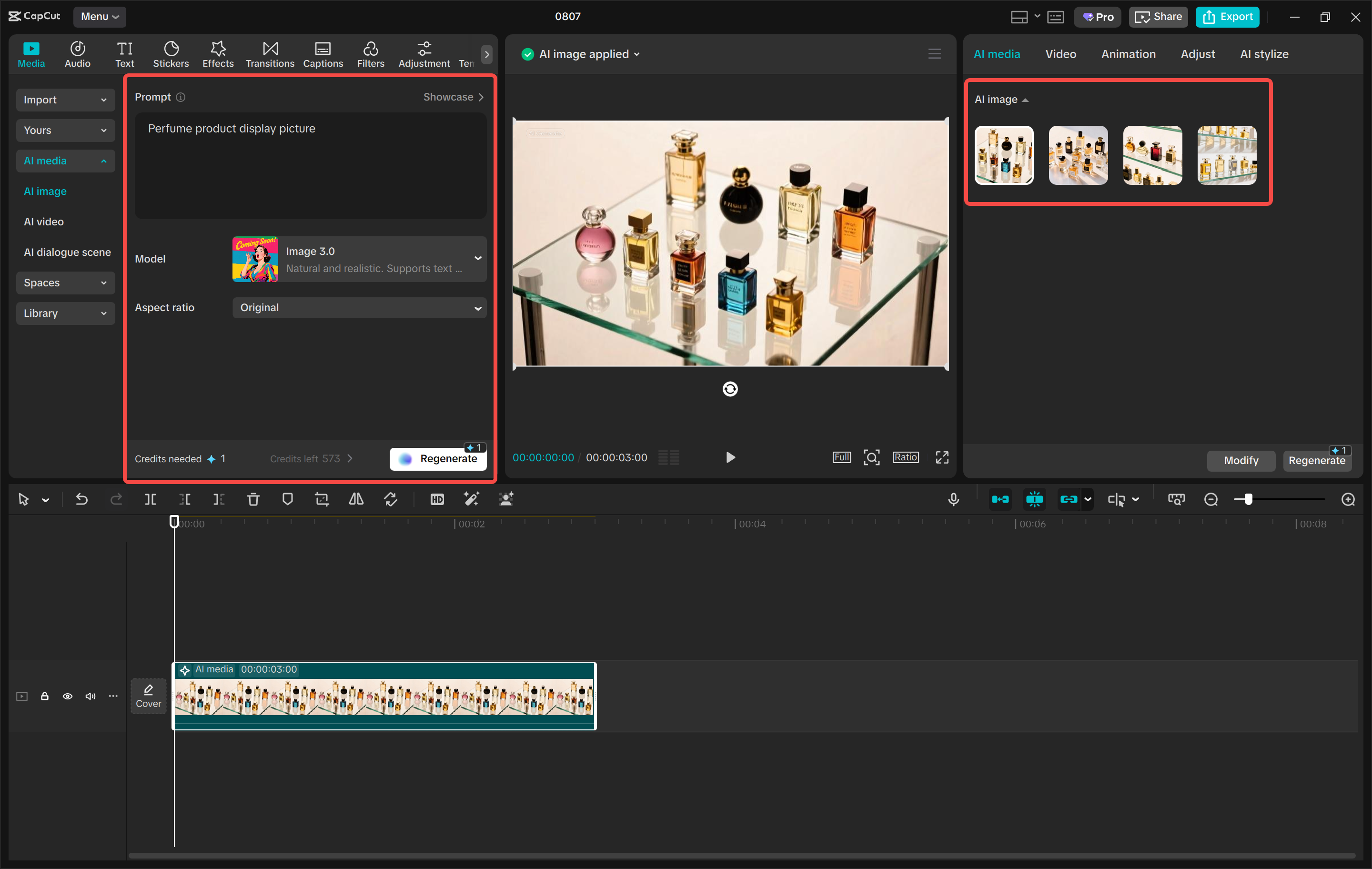 Een afbeelding genereren met AI in de CapCut desktop video-editor