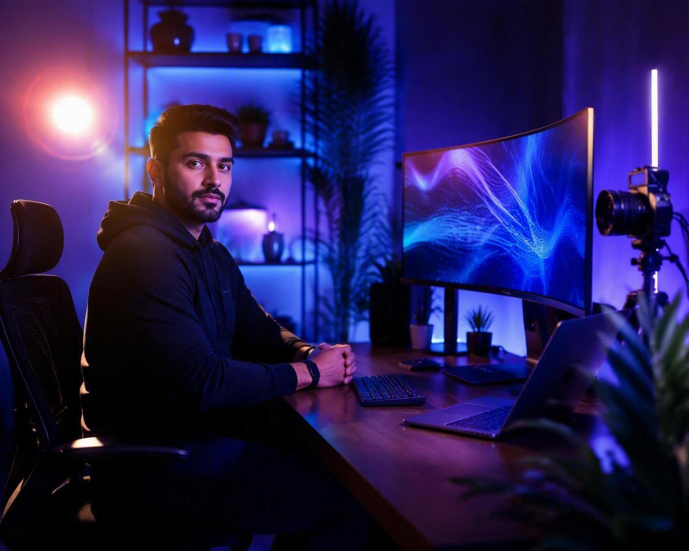 Futuristisches Schöpferporträt, inspiriert vom Trend der Ishan Tech Zone