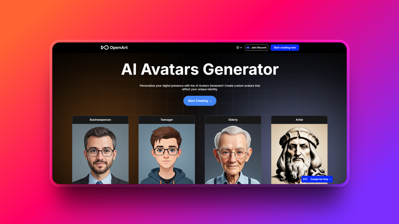 Generatore di avatar AI di OpenArt