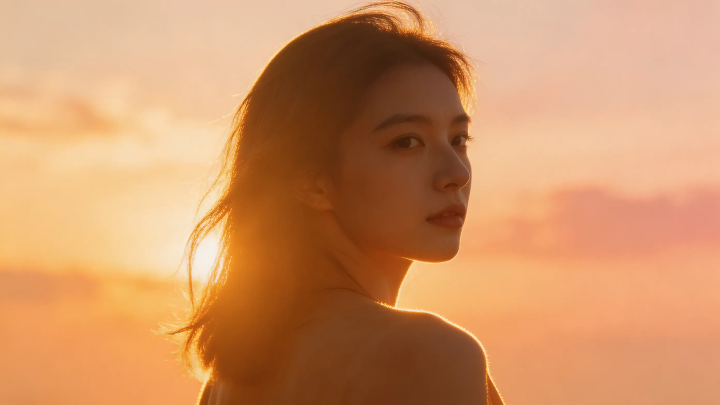 Backlit portrait with glowing rim lighting