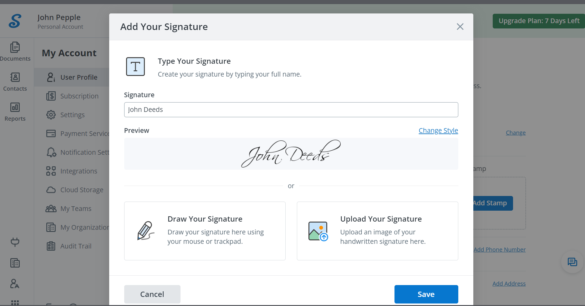Tạo chữ ký viết tay với SignNow