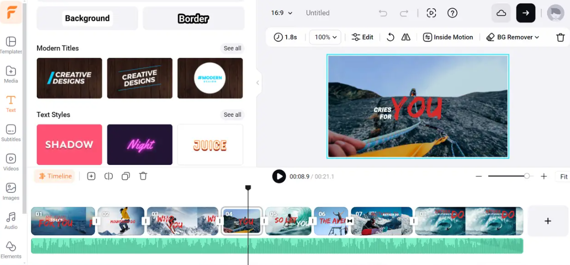 Створюйте відео з текстами пісень для YouTube за допомогою FlexClip