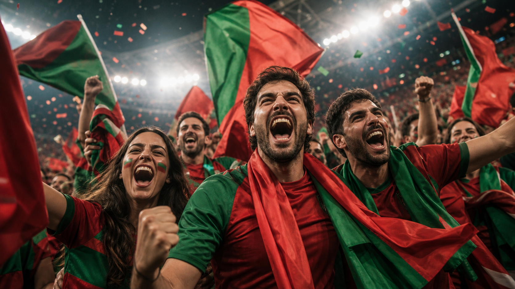 La imagen de los aficionados de Portugal indica el contenido de los fans listo para el vídeo