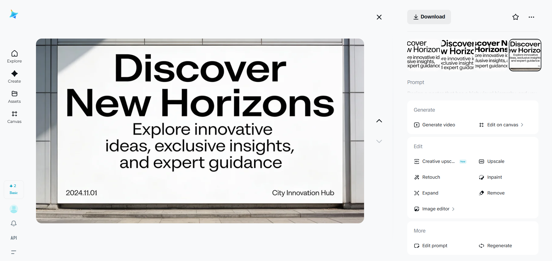 Poster showing a high visual hierarchy