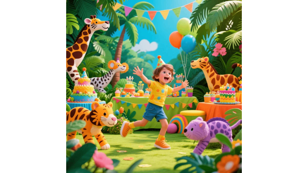 Thèmes de fête sur les aventures animales et dans la jungle