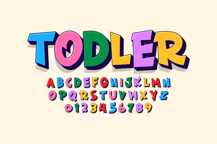 Cute font alphabet