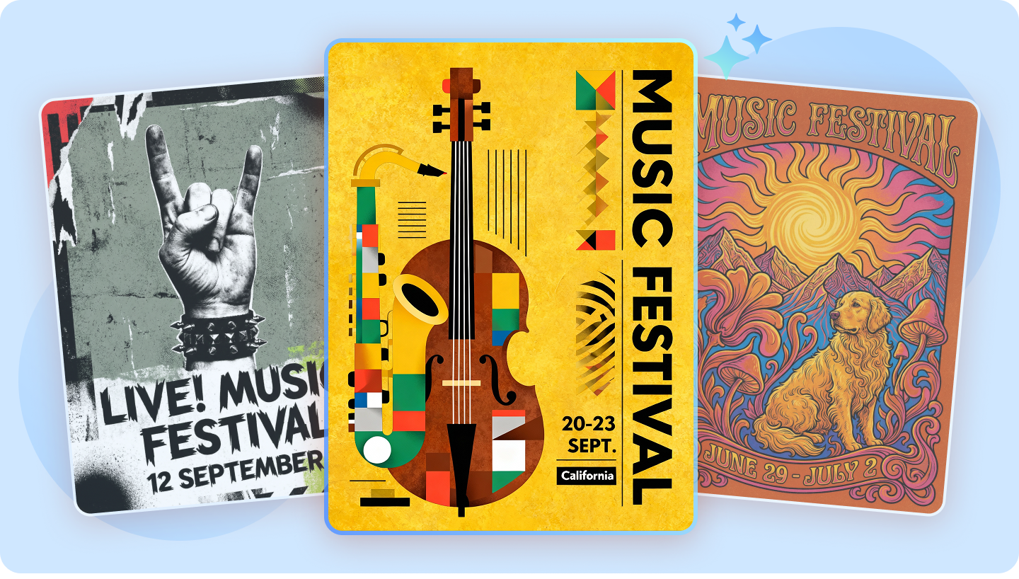 Crea accattivanti poster di festival musicali con il generatore di poster AI di Dreamina
