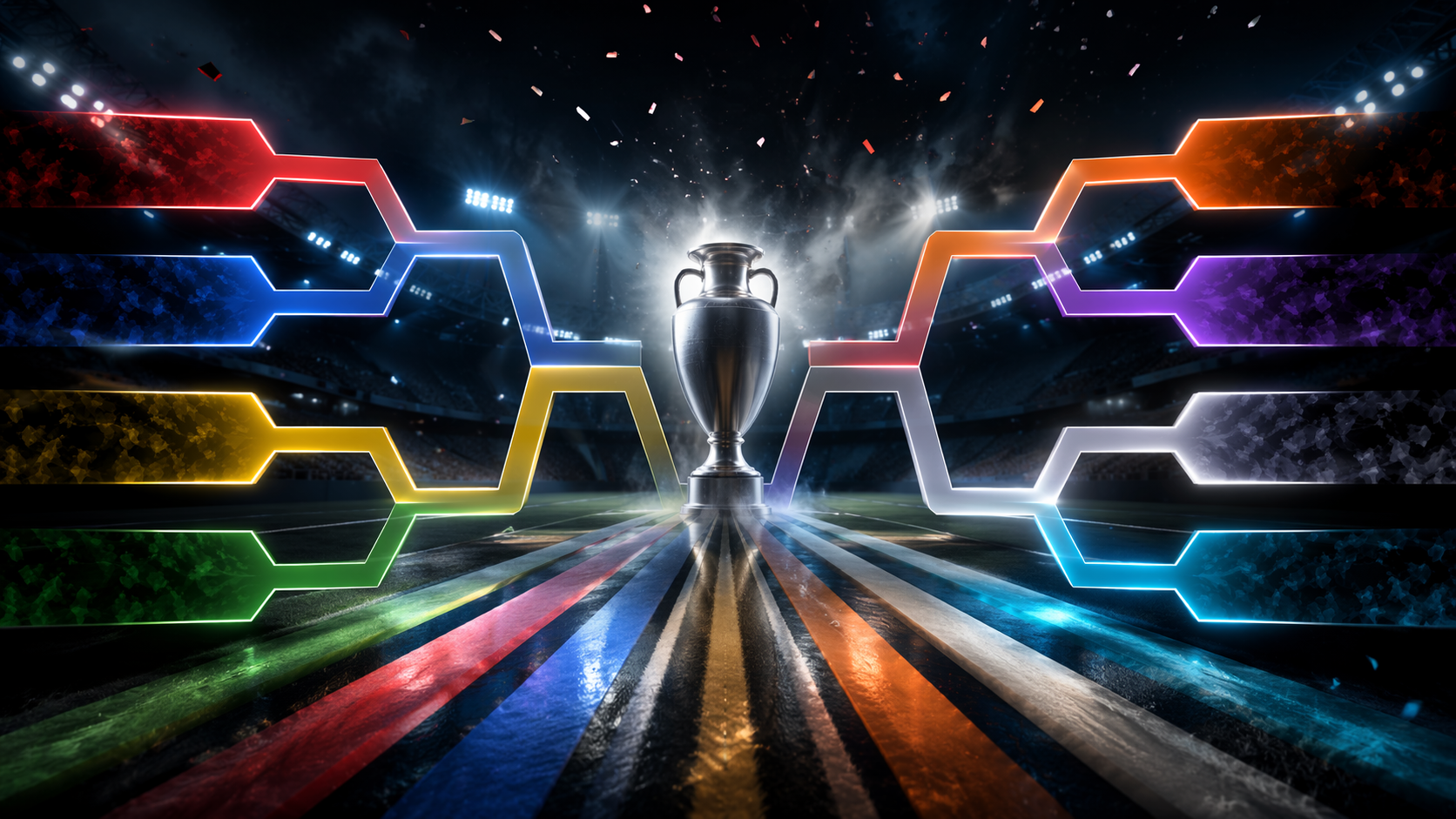 Dreamina cuartos de final copa del mundo 2026 póster de ai ejemplo rápido 5: Póster de soporte de ocho equipos
