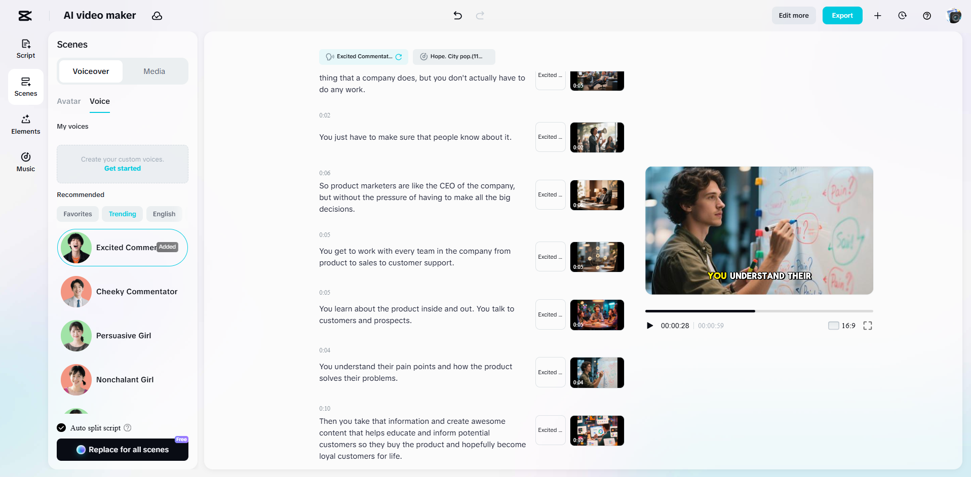 Interfaz de CapCut Web: la mejor herramienta para crear videos de marketing en línea