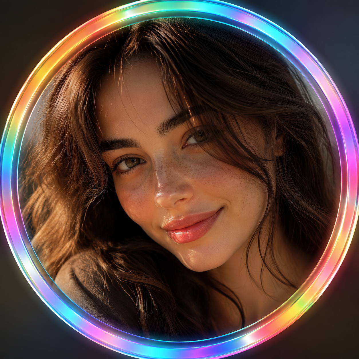 Dreamina rainbow pfp border maker prompt example 3: Neon PFP Border