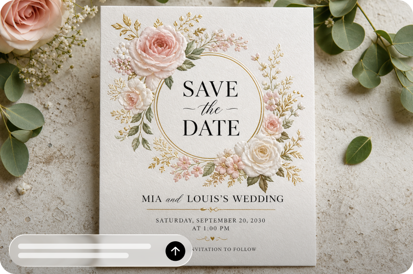 Create unique wedding cards instantly 