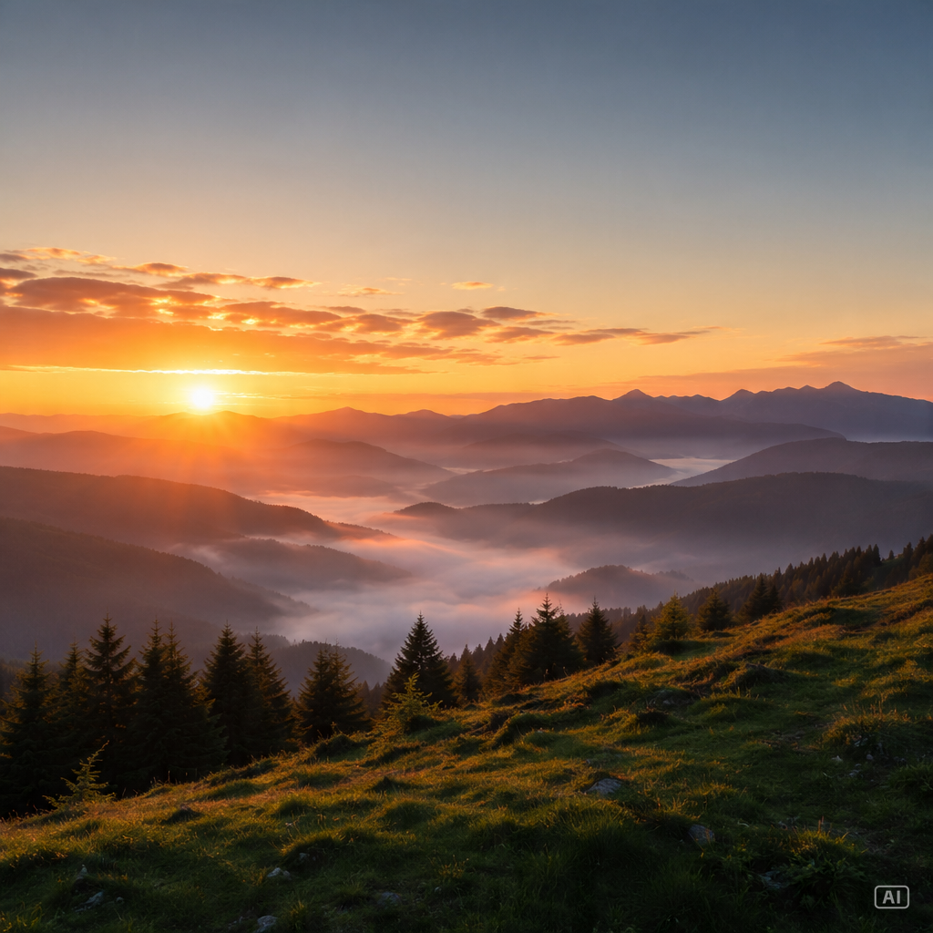 Mountain landscape WhatsApp profile image generated by Pippit