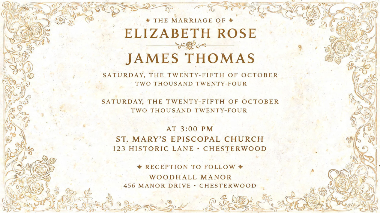 Vintage-inspired traditional invitations visual
