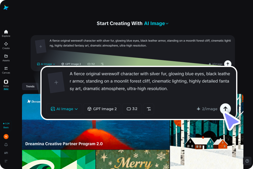 Enter a prompt or upload