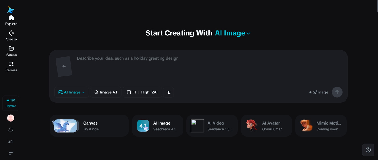 Interface Dreamina para criação de cartazes tipográficos usando um agente IA